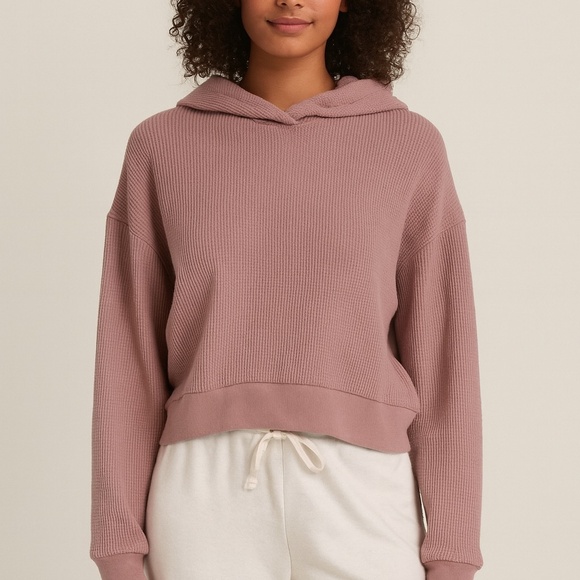 Babaton (Aritzia) Ribbed Hoodie Top – Size XS (Fits Small Too) - Picture 1 of 9